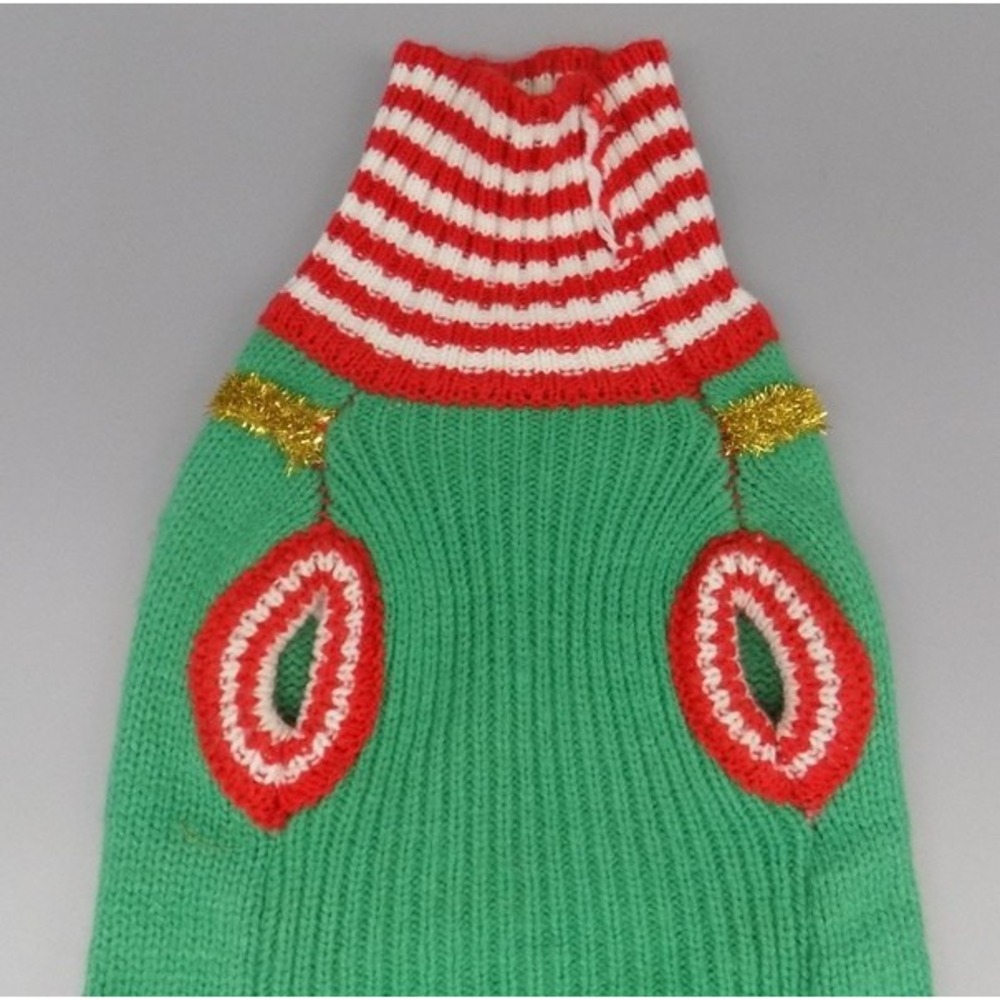 Dog Sweater Christmas Size Small Holiday Hot Mess Merry & Bright 15" Long Ugly - Picture 5 of 11